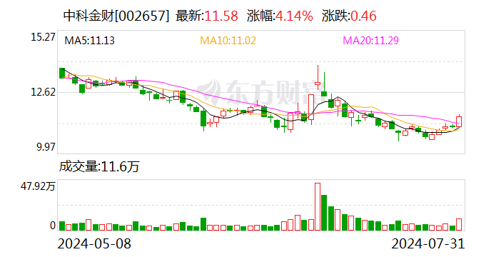 中科金财：上半年净利润亏损4952.91万元  第1张