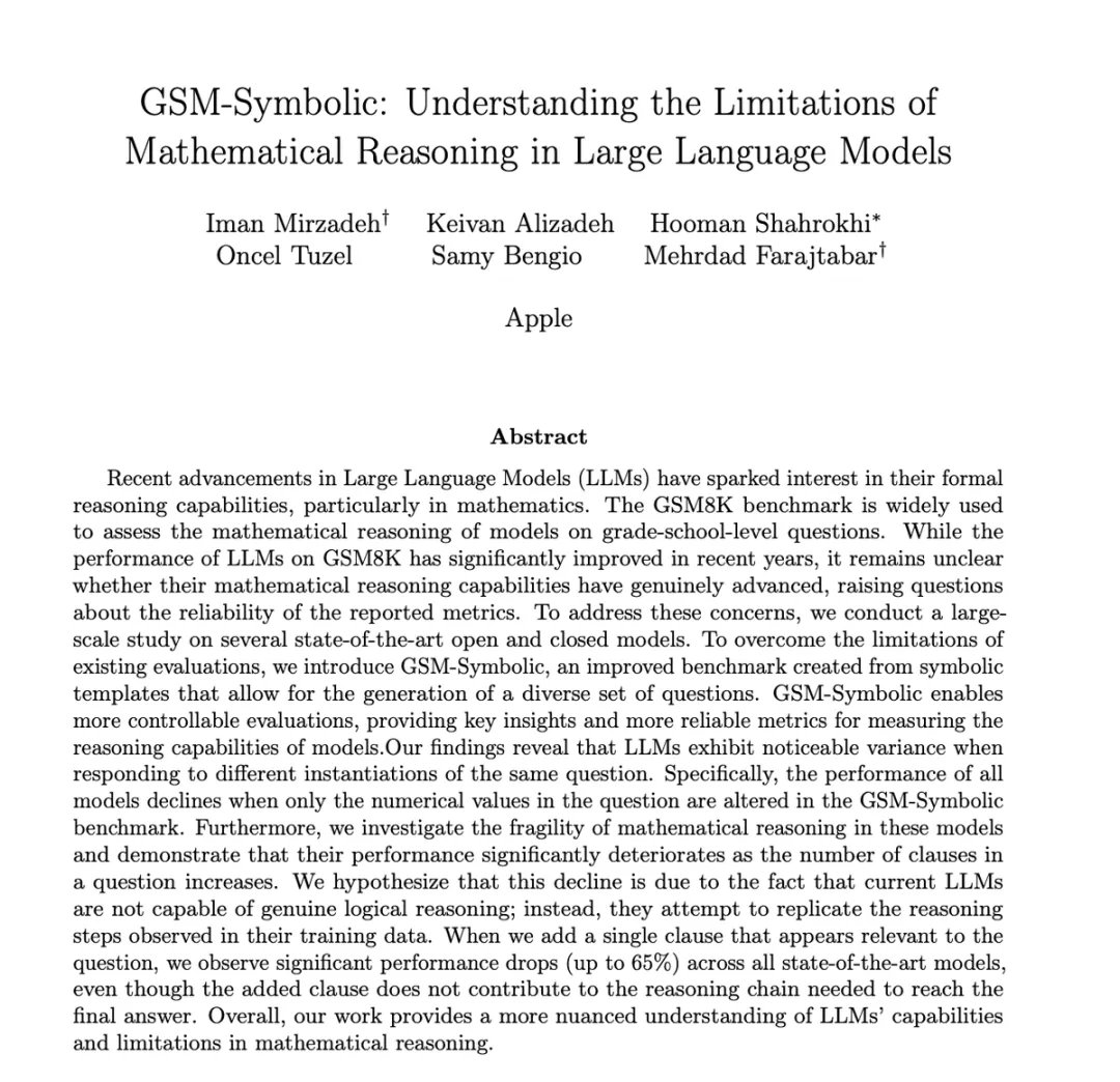 AI推理能力大“翻车”！苹果最新论文：LLM只是复杂的模式匹配，而不是真正的逻辑推理  第1张