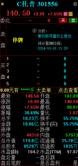 C托普涨7.65%触发临停 早盘一度跌超30%  第2张