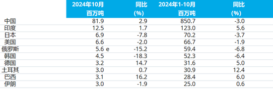 2024年10月全球粗钢产量  第5张