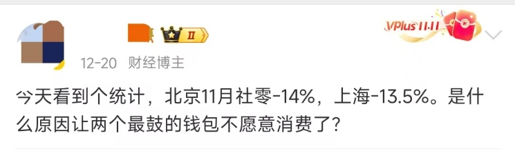 京沪11月社零数据下滑说明消费降级？专家：错！这是暖冬及消费活动前置引发的  第3张