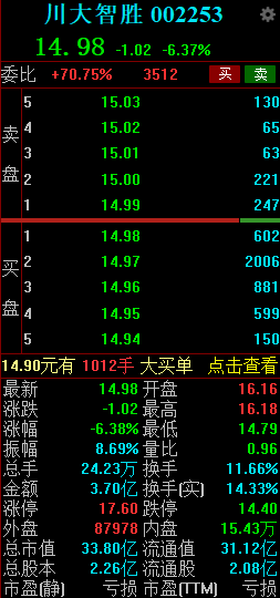 川大智胜：2024年预计亏损4900万元-6300万元 公司股票可能被实施退市风险警示  第3张